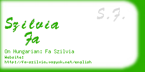 szilvia fa business card